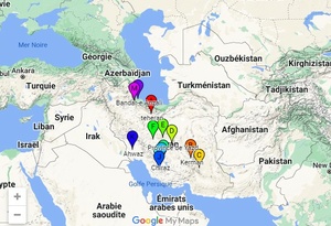 Voyage en Iran sur la carte