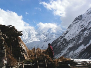 Les vallées de haute d'altitude au Népal 