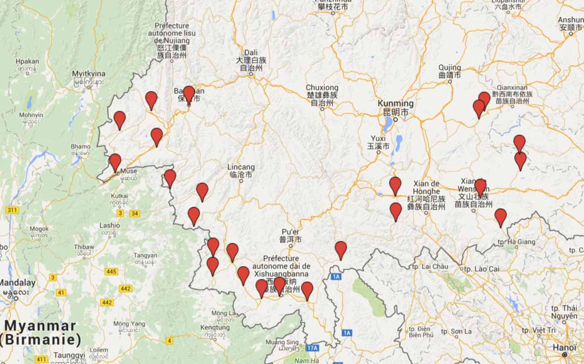 carte etapes yunnan 2015