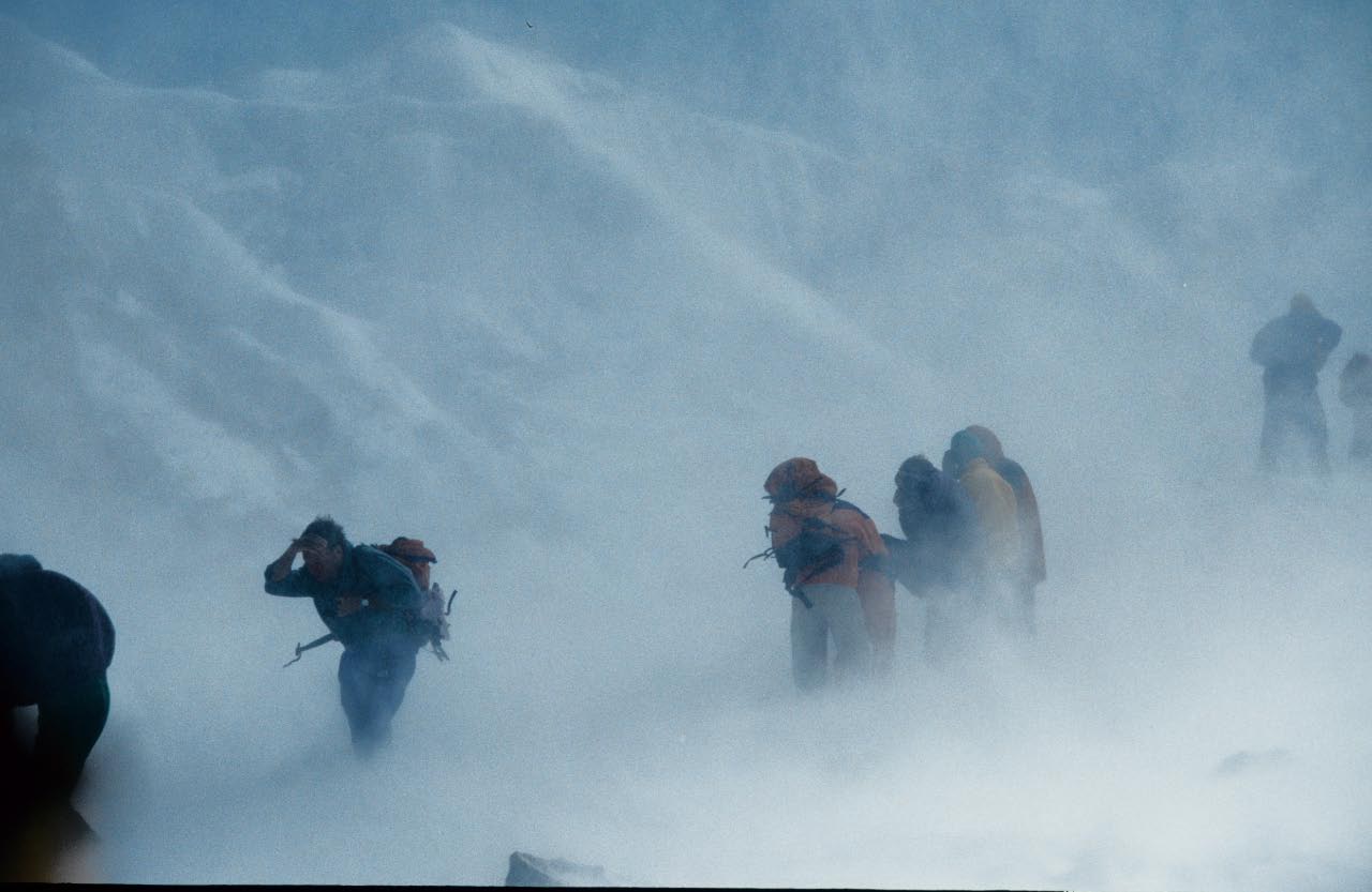 atterrissage sur le glacier