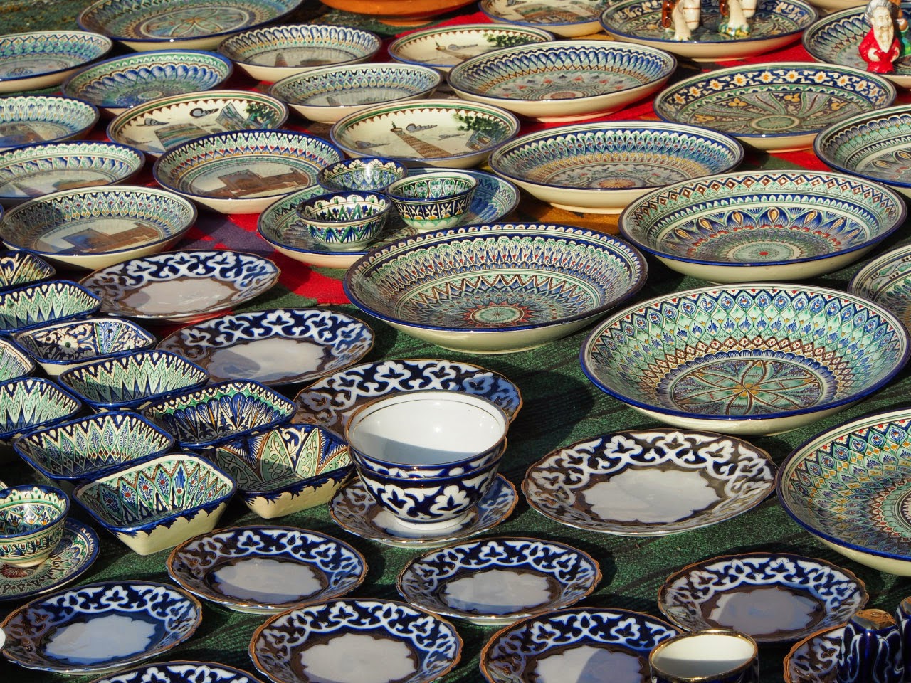 faïences au marché de Boukhara